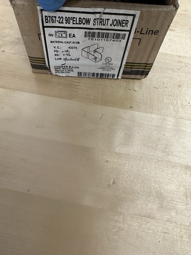 COOPER B-Line B767-22 90 Deg Elbow Strut Joiner 1-5/8" X 1-5/8" Channel BOX OF 5 - Bild 4 von 4