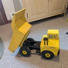 Vintage Tonka Mighty Dump Truck Pressed Steel Yellow Black Construction Vehicle