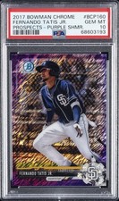 2017 BOWMAN CHROME PROSPECTS PURPLE SHIMMER #BCP160 FERNANDO TATIS JR. PSA 10
