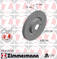 2X Bremsscheibe Coat Z Zimmermann 370.4407.20 FüR 124 Rf Abarth Mx Mazda Nd 4