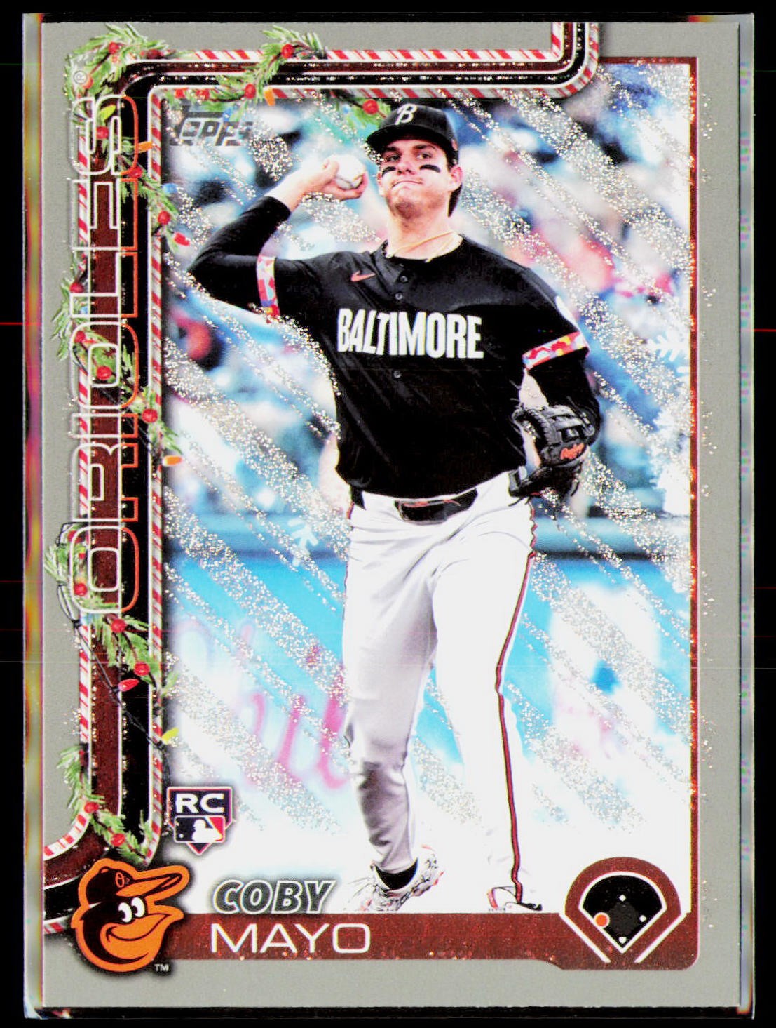 2025 Topps Holiday #H118 Coby Mayo Silver Glitter Holiday