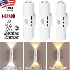 3PCS Rechargeable Motion Sensor Night Light Magnetic, 7-Color LED Wall Lamp