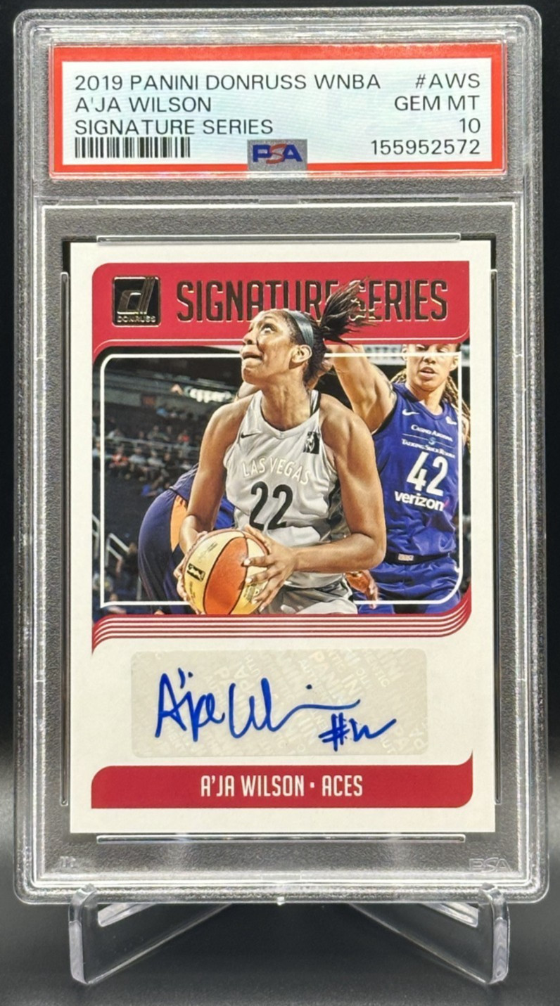 2019 Donruss WNBA A'ja Wilson AUTO 1ST YEAR PANINI PSA 10 GEM MNT AJA GOAT POP 9 view 8