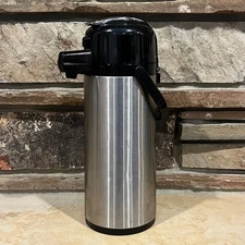 Sysco 2.2 liter Stainless Steel Insulated Airpot with Black Lid