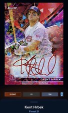 21 Topps Bunt DIGITAL Finest Red Signature ICONIC Kent Hrbek