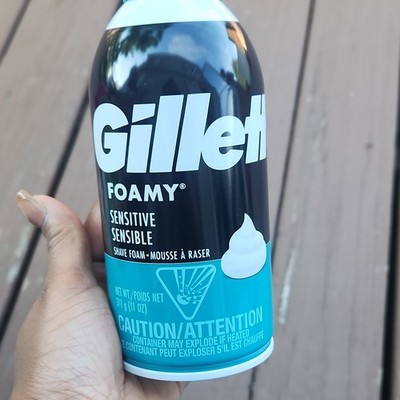 Gillette Foamy Sensitive Shave Foam for Men Face, Sensitive Skin, 11 oz