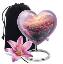 Rose Heart Shaped Urn 10Inch for Human Ashes Large Urns for Ash Cremation