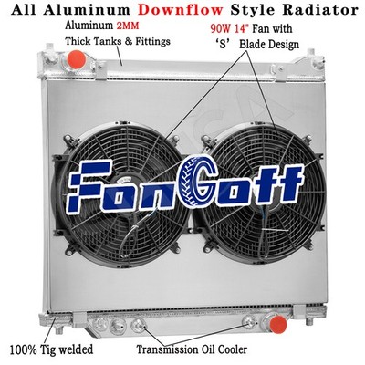 2 Row Radiator+Shroud Fan Fit 1995-1997,96 Ford F250,F350 Super Duty 7.3L Diesel