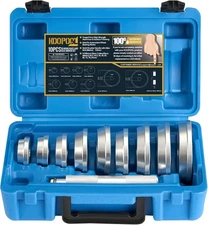 10-Pieces Wheel Bearing Press Kit: Includes Seal Driver, 9 Bearing Adapters, and