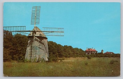Vintage Cape Cod Windmill & La Salette Seminary Postcard, 3-D Color