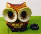 Vintage Ceramic Owl Coin Bank  Brown 5" Tall Made In Japan  Big Eyes — photo 2