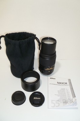 NIKON AF-S NIKKOR 55-300mm 1.45-5.6G DX SWM VR ED HRI IF 1.4m/4.59ft 58 Lens