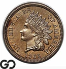 1862 Indian Head Cent Penny, Sharply Struck Solid Gem BU++