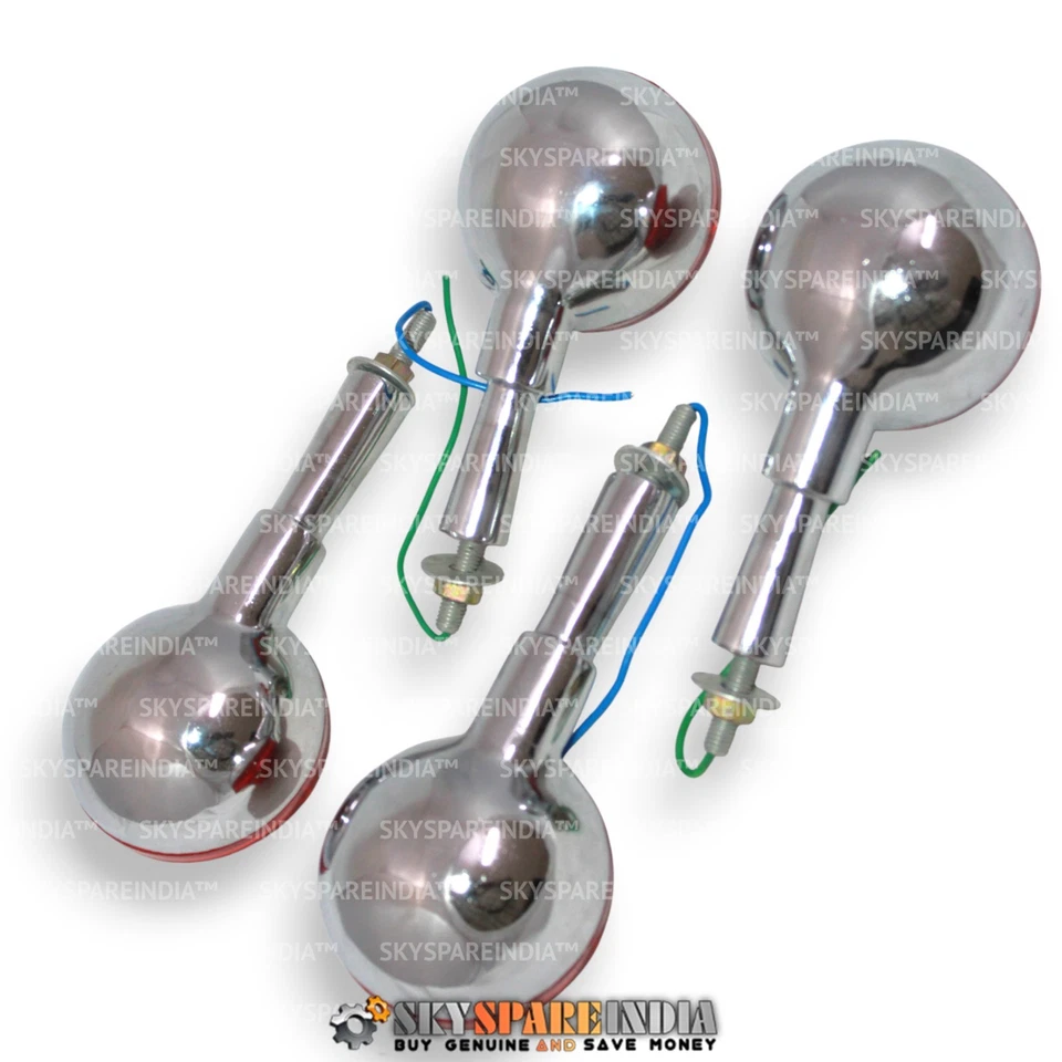 Juego de intermitentes delanteros y traseros indicadores de giro lente ámbar para Yamaha RD350 250 Foto 3 de 4