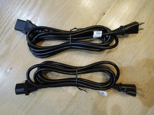 2qty BizLInk Power Cord Cable 8 Ft 3 Prong Black (10A 125V) 161-0379-00