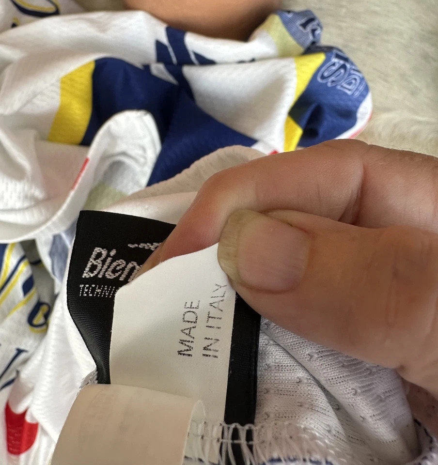 Camiseta deportiva de ciclismo Biemme para hombre 3X Michelob Ultra 1/4 cremallera hecha en Italia bolsillos traseros Foto 4 de 4