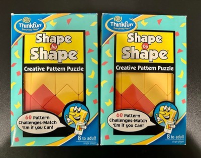 2 PACK ThinkFun Shape By Shape Creative Pattern Puzzle Game Vintage 1999