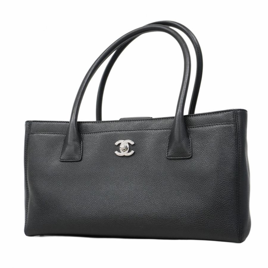 CHANEL Executive Black Leather Tote Bag for Women Luxury Handbag