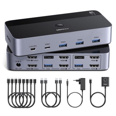 UGREEN HDMI KVM Switch 2 PC 2 Monitore 8K60Hz 4K240Hz Tastatur 