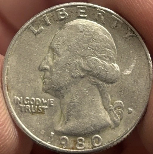 1980-D Washington Quarter Mint Fill Error and Double Strike Lettering Error Coin - Image 3 of 3