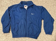 Vintage Nike Windbreaker Lined Jacket Women's M 90s Big Swoosh Full Zip