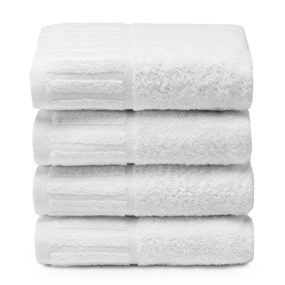 Offerta Set 4 Asciugamani Bianchi 100% Cotone Hotel - Qualità Top