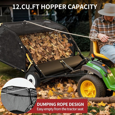 #ad Yard Cleanup 42quot; Tow Behind Lawn Sweeper and Leaf Collector 12 Cu FT Capacity $189.99