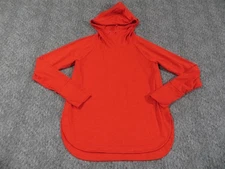 Athleta Performance Hoodie Womens Medium Long Sleeve Drop Hem Red