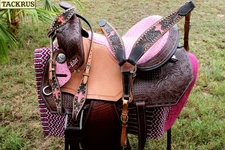 Horse Western Barrel Show Pleasure LEATHER SADDLE Bridle  50273