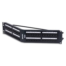 Belden RVAPPA2U48BK 48-Port 10GX REVConnect Angled Patch Panel 2U Black