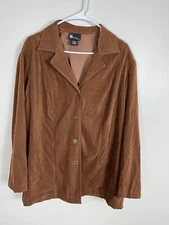 Vintage Y2K First Option Too! Blazer Jacket Women's Sz 2XL Caramel Brown