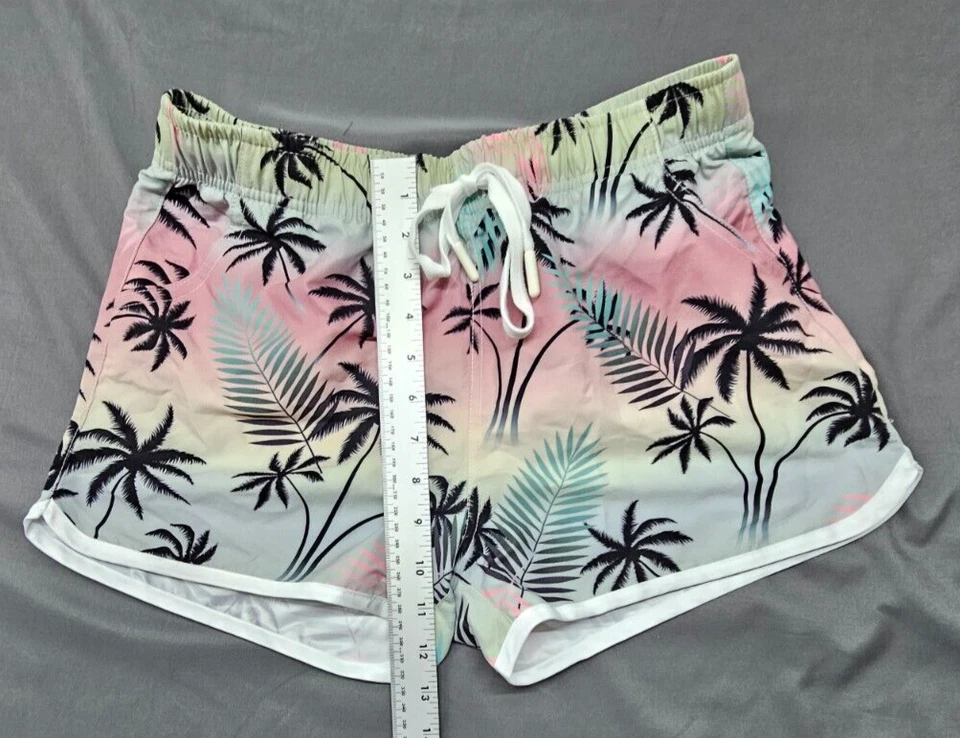 棕榈树板短裤,带 2 个口袋,尺寸 S,适合女性海滩,夏季 — 第 4/4 张图片