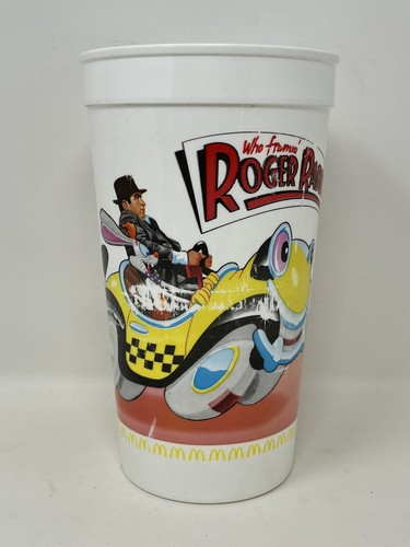 Vintage McDonalds Roger Rabbit Cup Plastic Coca Cola 1988 Poor Condition VTG