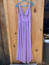Flowing Purple Long Dress Gown Prom Evening Womans Back Zip