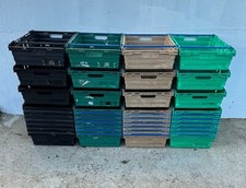 10 x Bail / Bale Arm Crates Plastic Storage Stacking Boxes 600 x 400 x 167mm