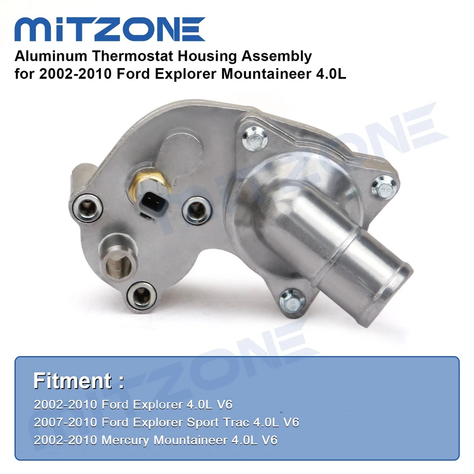 Алюминиевый корпус термостата в сборе для 2002-10 Ford Explorer Mountaineer 4,0 л - Изображение 3 из 4