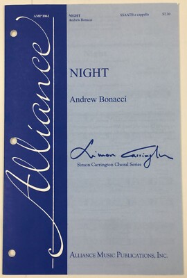 Night Andrew Bonacci SSAATB A Cappella Choral Piano Sheet Music Simon Carrington