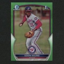Edwin Solano 2023 Bowman Chrome 1st Green Refractor /99 🔥 Nationals Prospect!