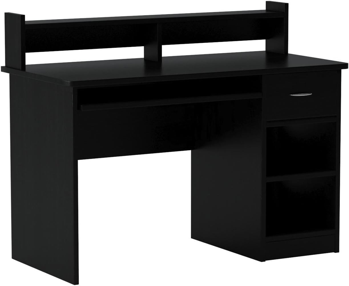 Essential Computer Desk, Hutch with Pull-Out Keyboard, Black-image