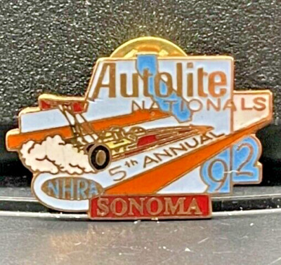 VRHTF VTG RARE VERY COOL ''5TH ANNUAL AUTOLITE NATIONALS'' HAT PIN 1.5'' X 1''
