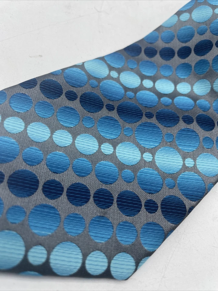 Corbata a lunares John Ashford azul carbón talla única FN135224 hecha a mano 3,25" de ancho  Foto 2 de 4