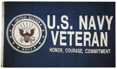 3x5 U.S Navy Veteran Honor Courage Commitment 100D 5x3ft Flag Grommets Polyester