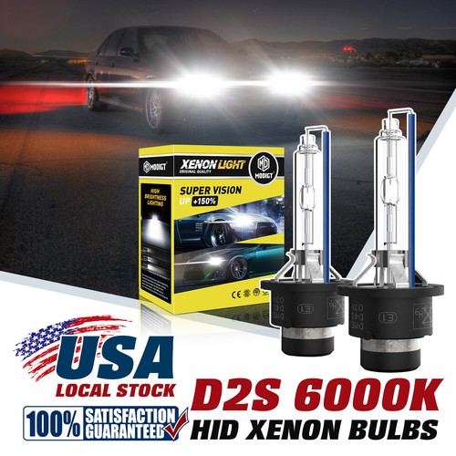 2 X D2S 6000K White HID Xenon Headlight Light Bulbs OEM Replacement