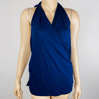 Venus Womens Top Tie Neck Halter Criss Cross Ruched Sides Top Pretty Casual L