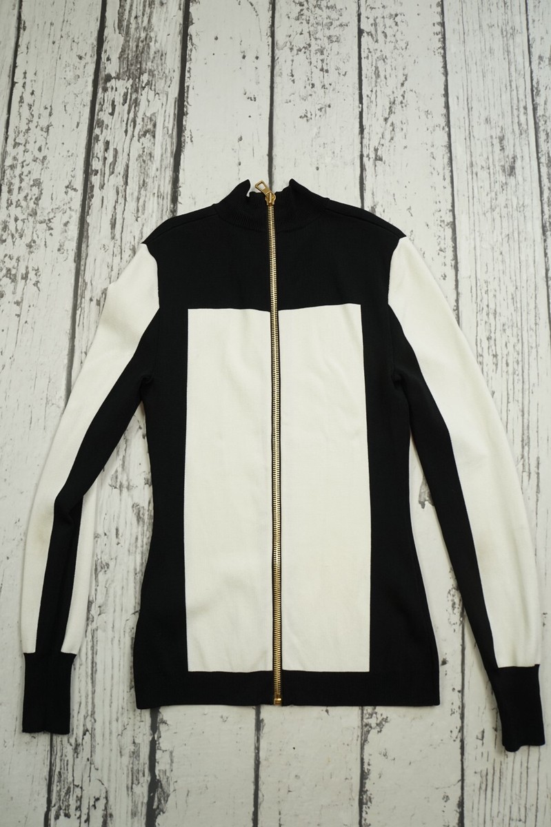 BALMAIN BLACK WHITE SWEATER TOP FOR H&M US8 US 8 EUR 38 GOLD