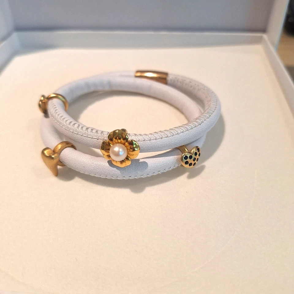 Endless Armband weiss vergoldete Charms 925 Silber - Bild 2 von 4