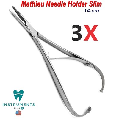 3Pcs Orthodontic Slim Line Mathieu Needle Holder Forceps Ligature Narrow Pliers