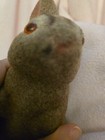 Vintage Flocked Brown  Bunny Coin Bank With Red Eyes. Made In Hong Kong.  — photo 4