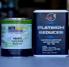 Gm Wa8555 Ebony Black Gallon Basecoat Kit W Platinum Medium Reducer Autobahn