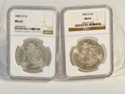 LOT OF 2: 1885-O NGC MS63 MORGAN SILVER DOLLARS $1